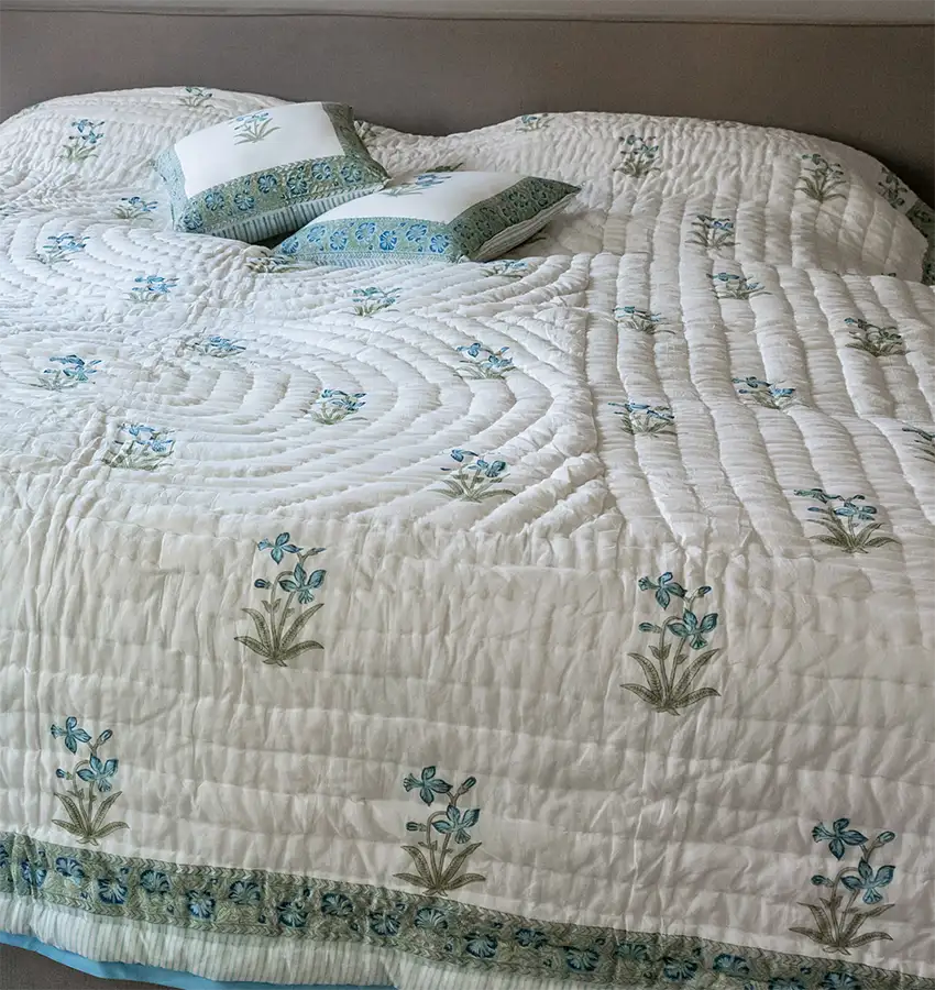 Bettberwurf Blockprint Quilt Mughal Boota Bettberwurf Blockprint Quilt Mughal Boota